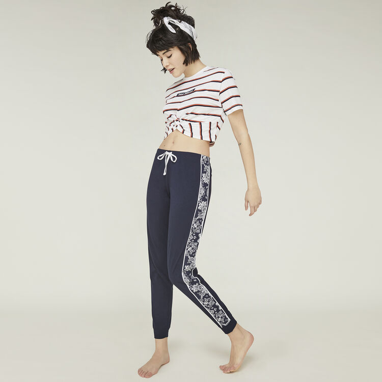 Pantalon bleu sidebandiz Pantalon bleu sidebandiz;