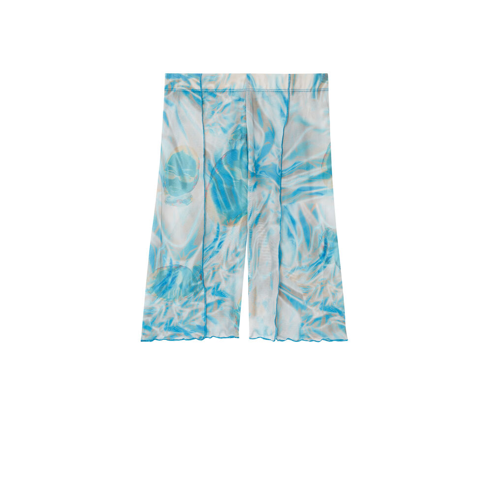 Cycliste résille aya x undiz imprimé smoke - bleu bleu.