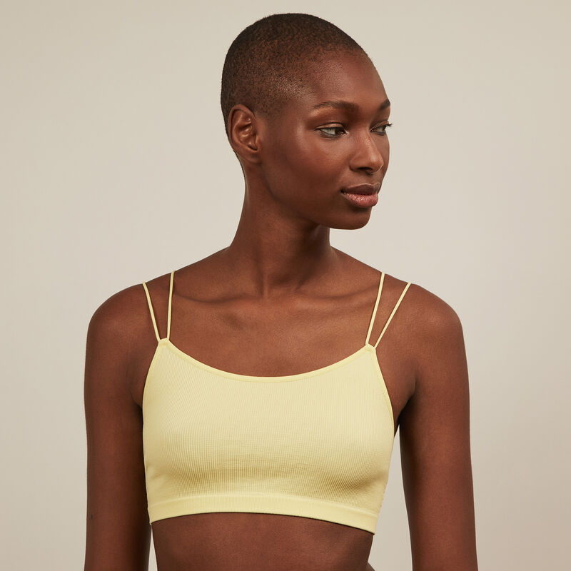 Soutien-gorge brassière sans armatures - jaune Soutien-gorge brassière sans armatures - jaune;