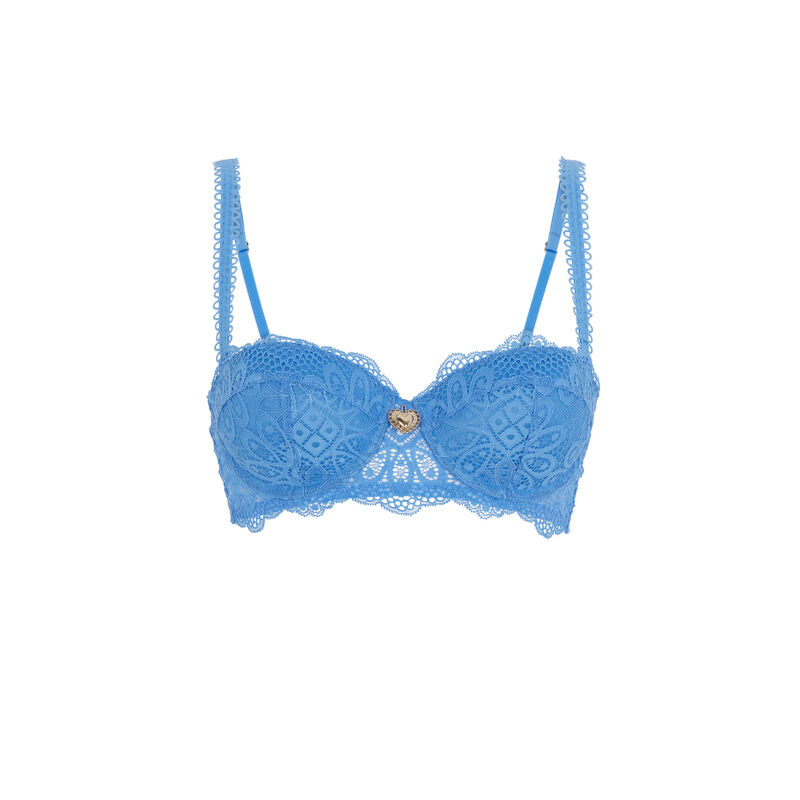 Soutien-gorge push-up détail bijou - bleu Soutien-gorge push-up détail bijou - bleu;
