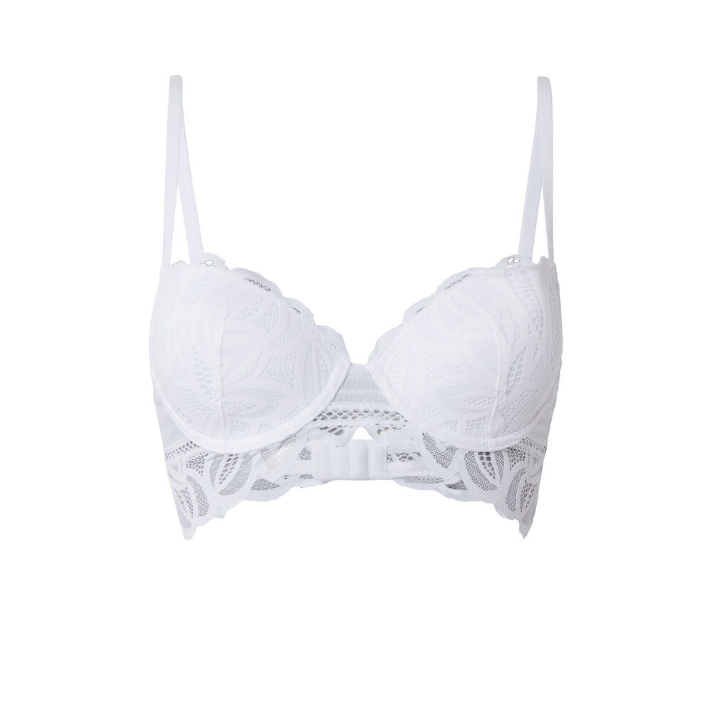 Soutien-gorge ampli duo dentelles - blanc blanc.
