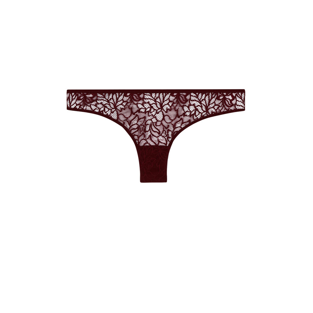 Tanga en dentelle - bordeaux bordeaux.
