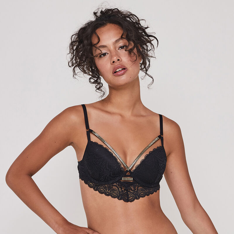 Soutien-gorge push-up détails studs naraiz noir.