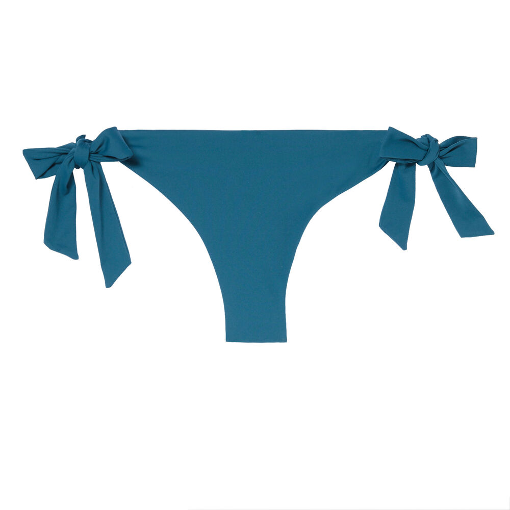 Bas de maillot de bain tanga à nouer - bleu canard bleu canard.