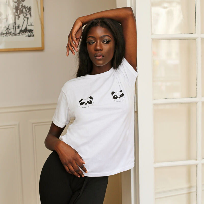 tee shirt à motifs panda - blanc tee shirt à motifs panda - blanc;