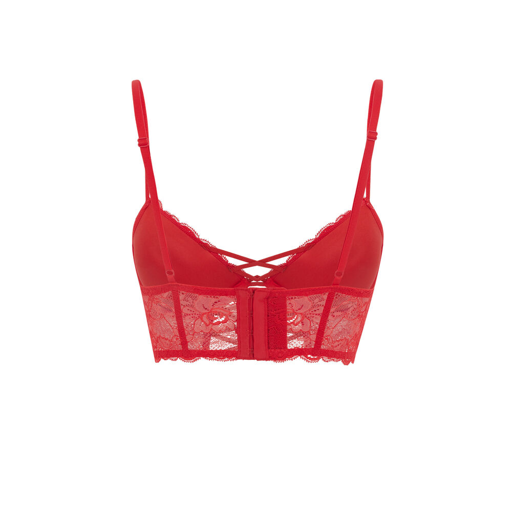 Soutien-gorge bustier push-up dentelle flirtiz rouge.