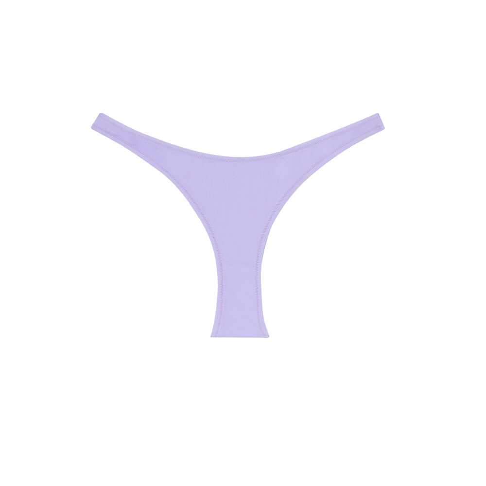 Bas de maillot échancré uni - lilas violet.