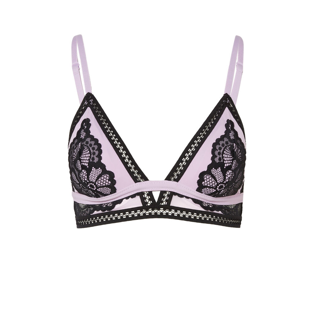 Soutien-gorge triange à détail dentelle - lila violet.
