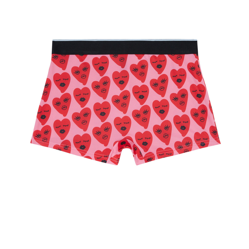 Boxer à motifs coeurs - rose rose.