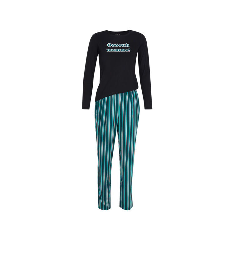 Set pyjama top + pantalon à message internewanniz noir.