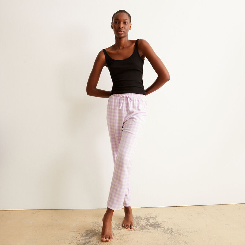 pantalon à carreaux - rose pantalon à carreaux - rose;
