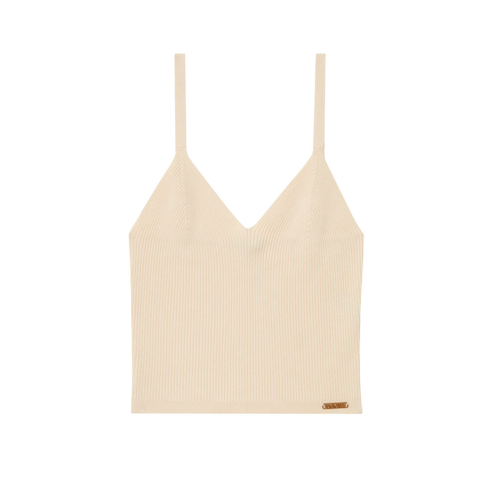 Débardeur en jersey - beige beige.