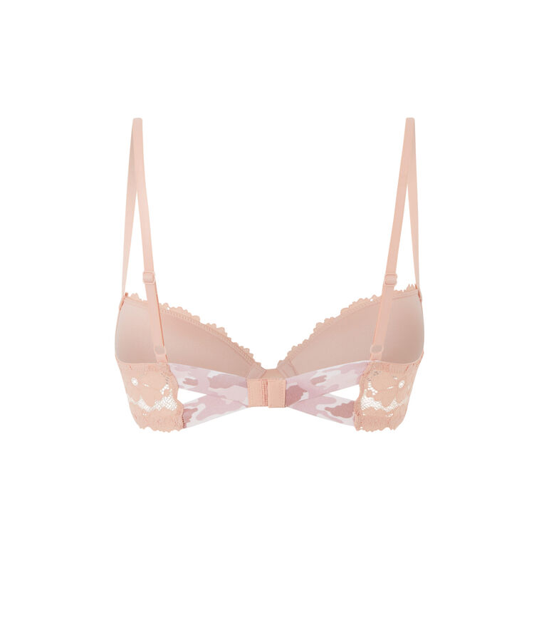 Soutien-gorge ampli dentelle detail camo coloramadiz rose poudré.