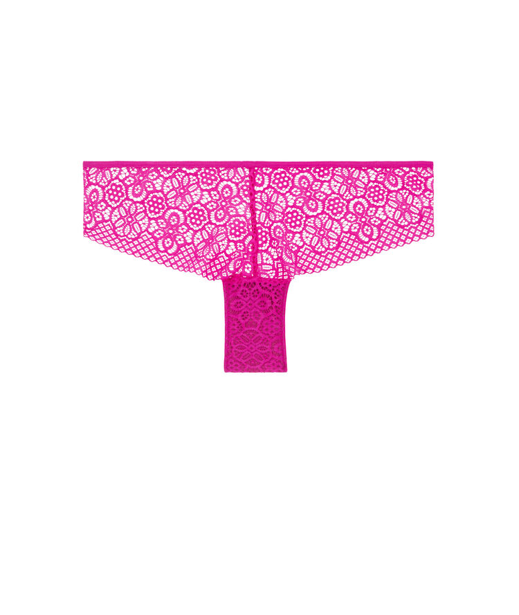 Shorty en dentelle détail bijou ethnobiz fuchsia.
