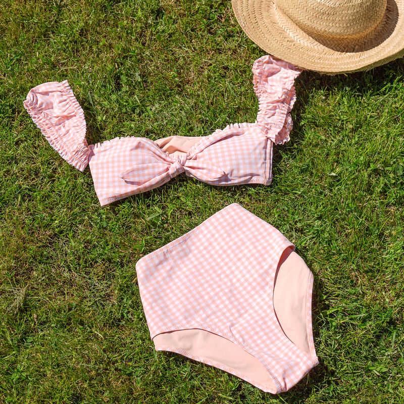 Haut de maillot de bain brassière vichy - rose Haut de maillot de bain brassière vichy - rose;