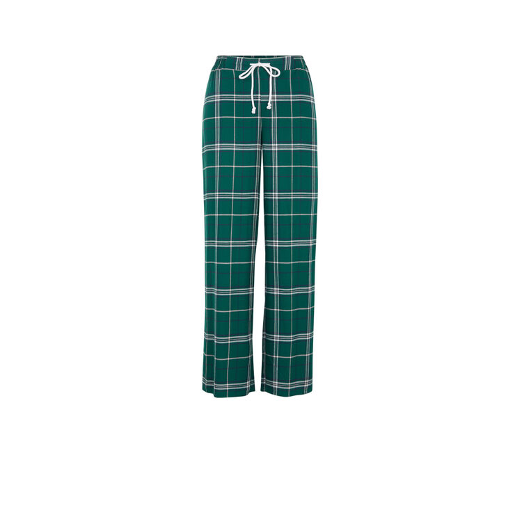 Pantalon à carreaux caromiz vert.