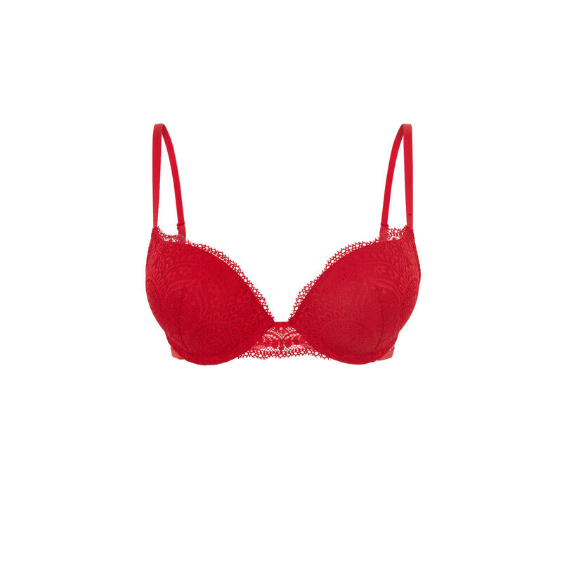Soutien-gorge ultrapush en dentelle sabriniz rouge.