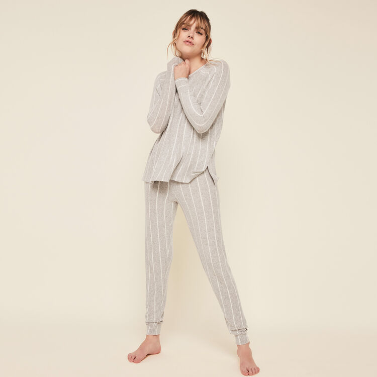 Top à manches longues carrystripiz gris.