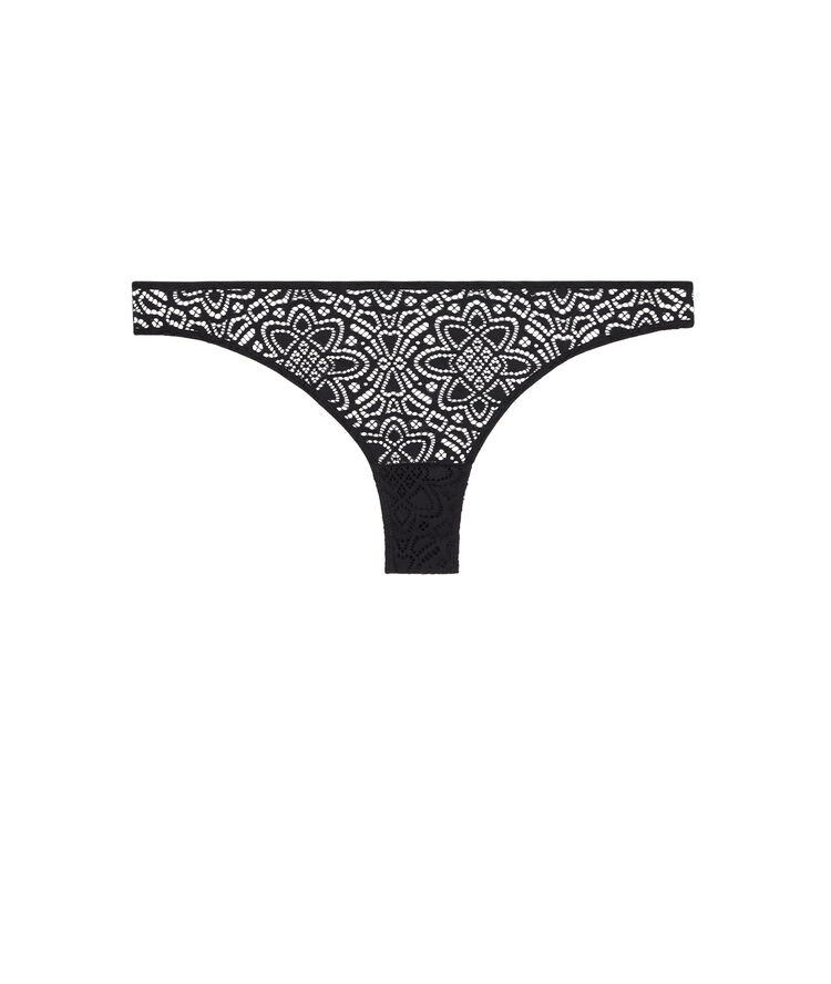 Tanga en dentelle marceliz noir.