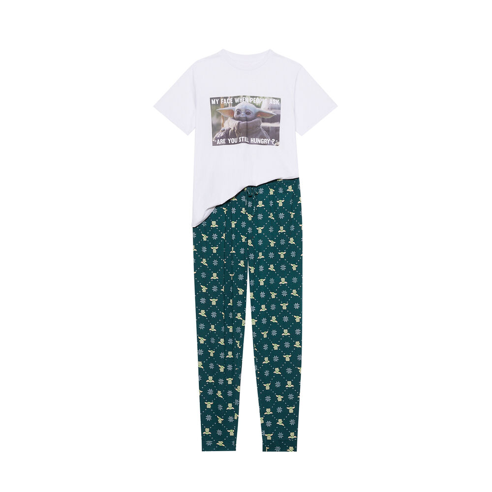 Set de pyjama à manches courtes baby yoda - blanc blanc.