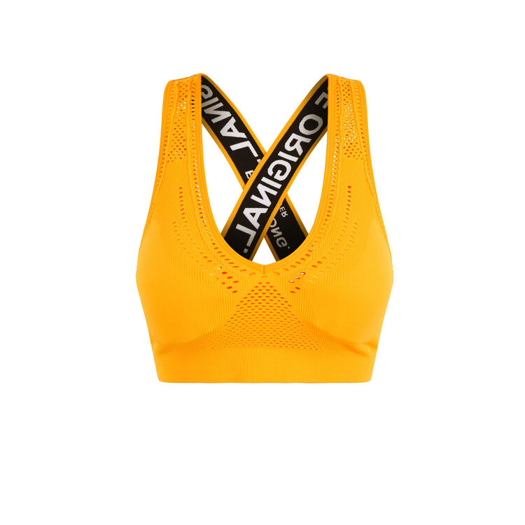 Brassière sport sans coutures activiz jaune.