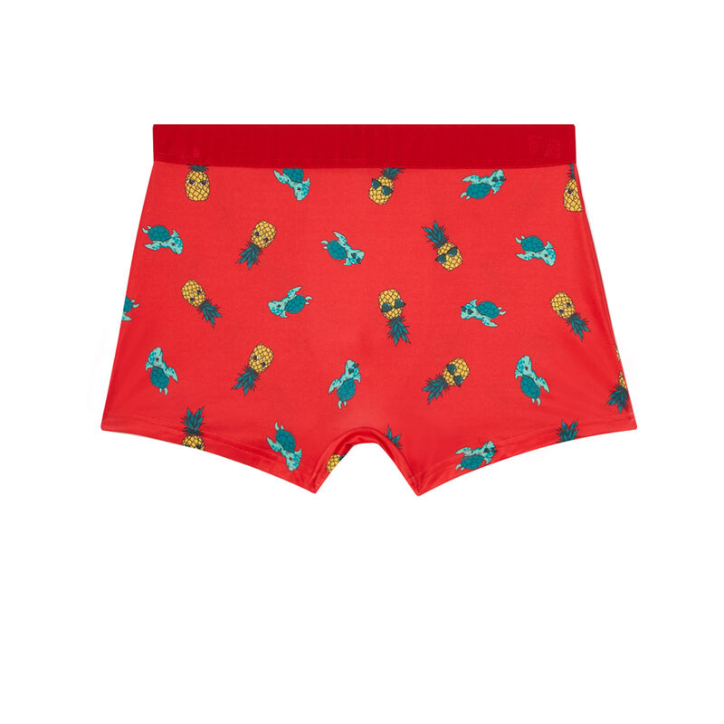boxer à motifs ananas et tortue - rouge boxer à motifs ananas et tortue - rouge;