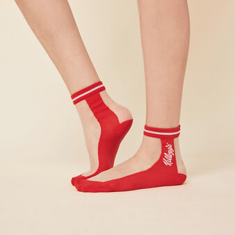 Chaussettes semi-transparentes licence kellogg's kellogiz rouge.