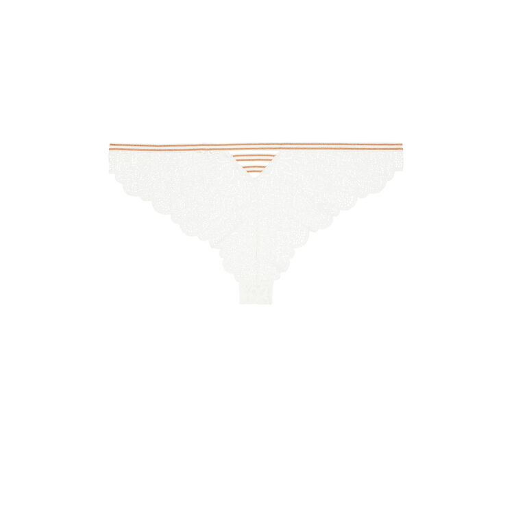 Tanga en dentelle détail bande lurexbandiz blanc.