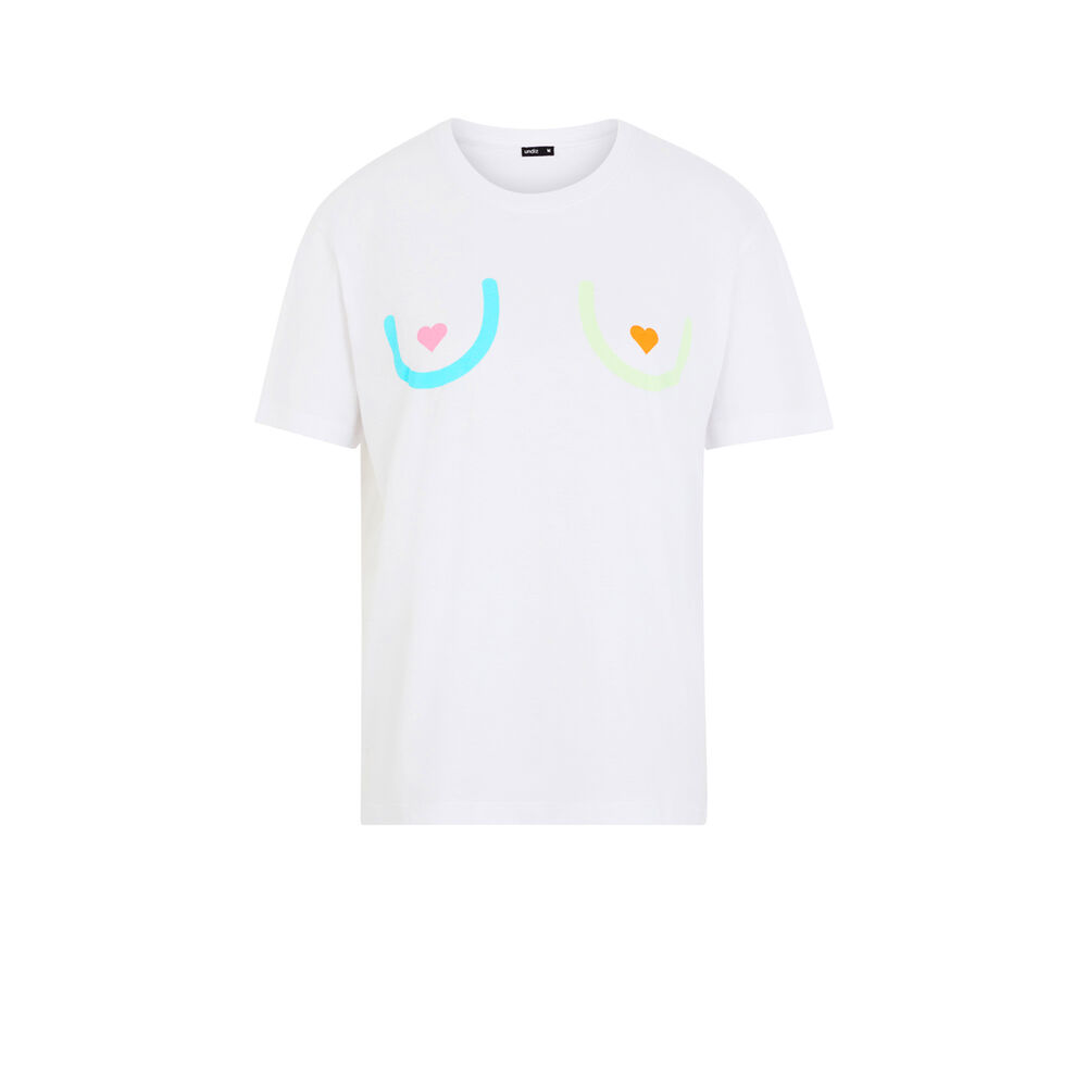Top imprimé colors boobs - blanc blanc.