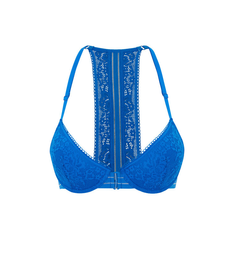Soutien-gorge ampliforme dentelle détail bande coolgirliz bleu roi.