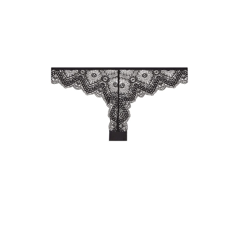 Tanga micro/dentelle merveilliz noir.