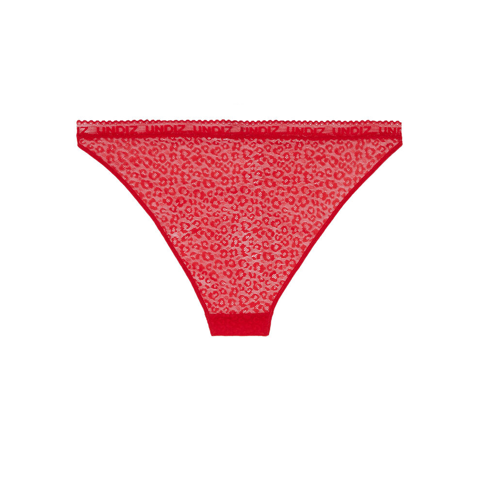 Culotte en dentelle à motifs - rouge rouge.