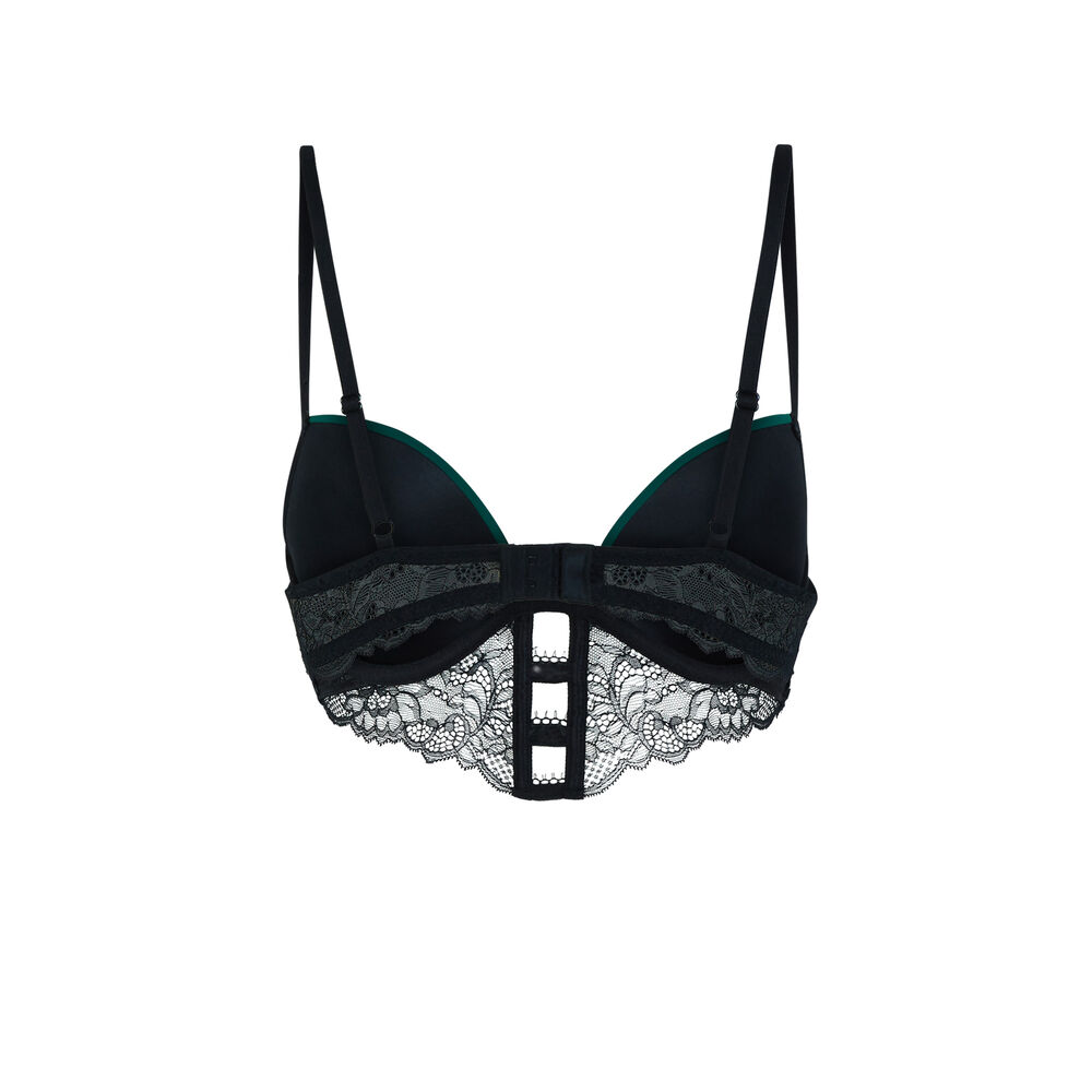Soutien-gorge push-up bi-matières - vert vert.