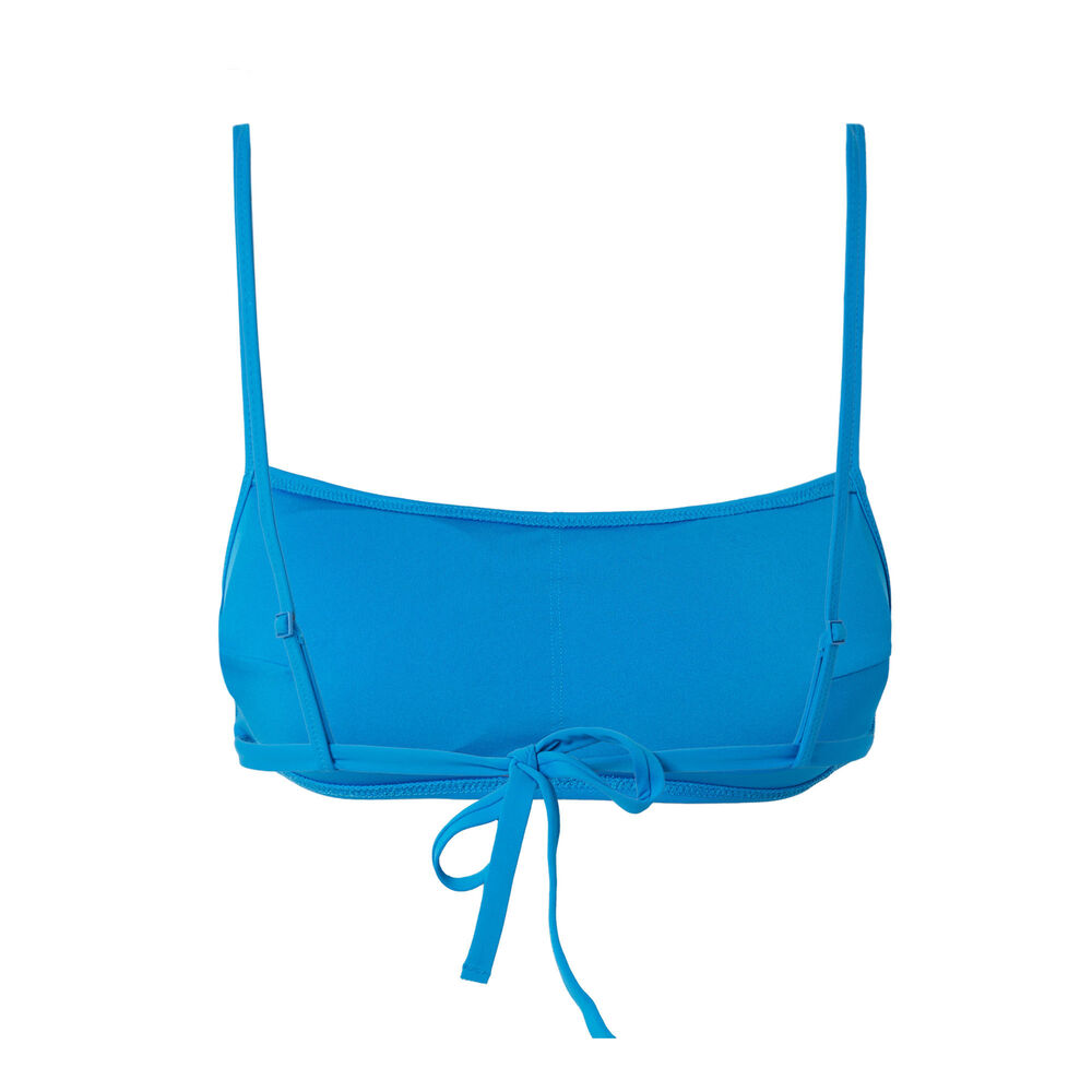 Haut de maillot de bain brassière unie - bleu bleu.