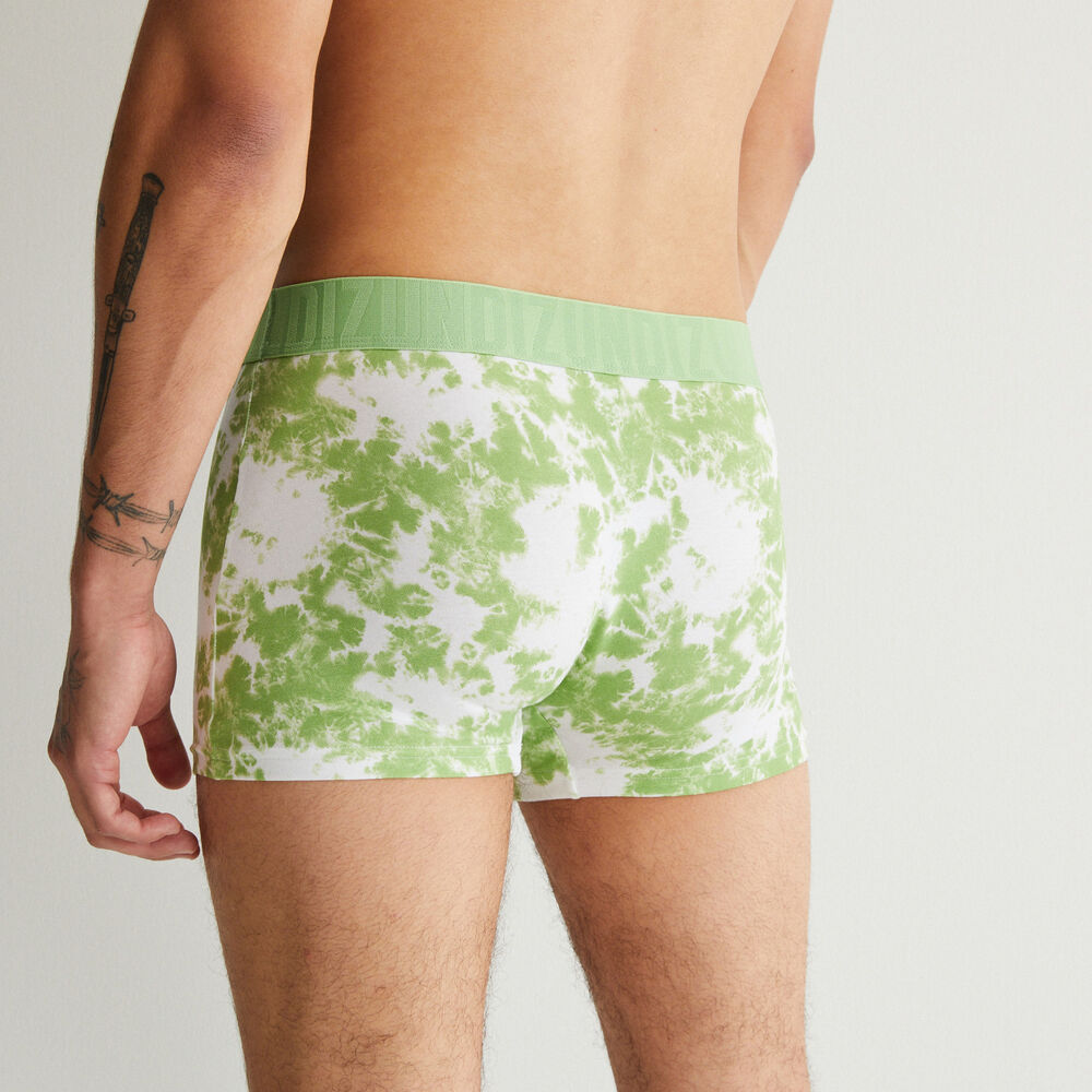 Boxer en coton à motifs tie and dye - vert vert.