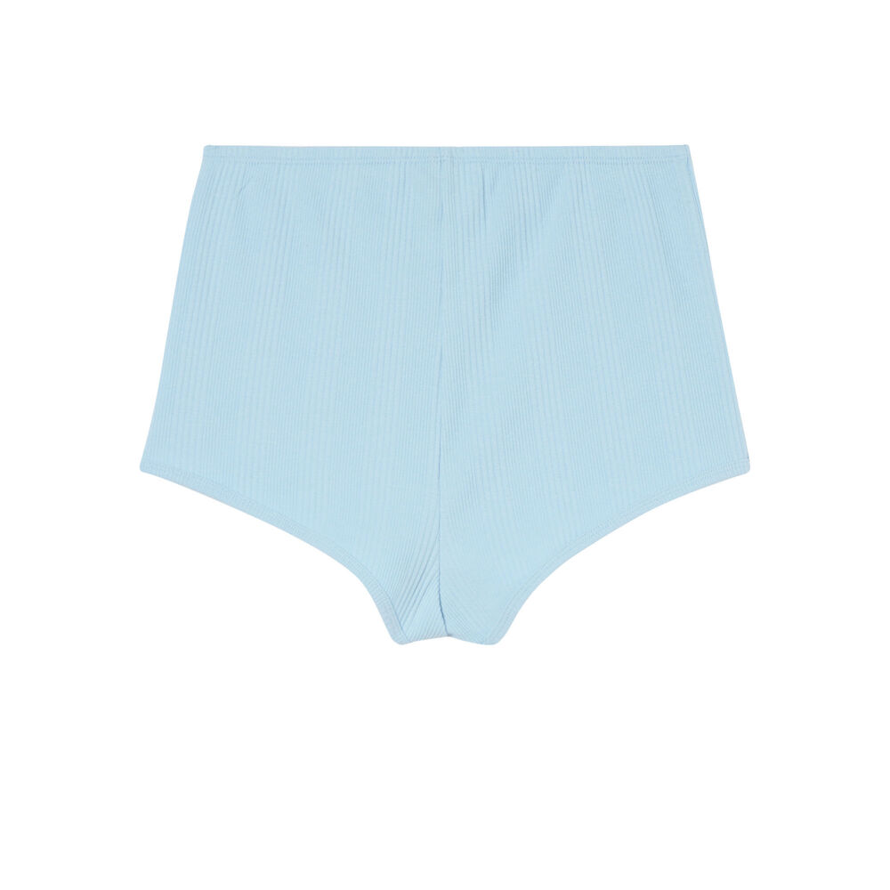 Short en jersey détail corset - bleu bleu.