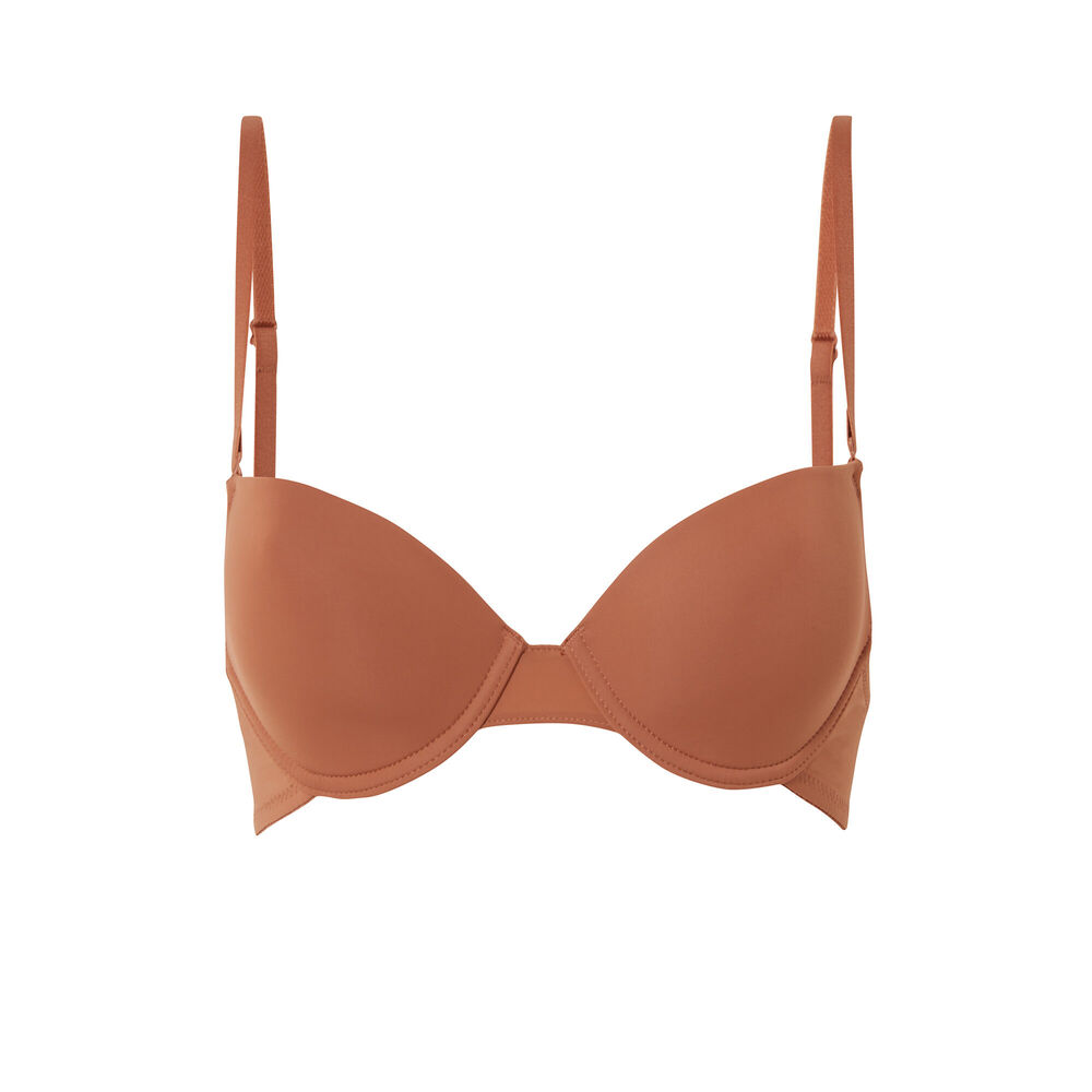Soutien-gorge ampliforme en microfibre - caramel marron.