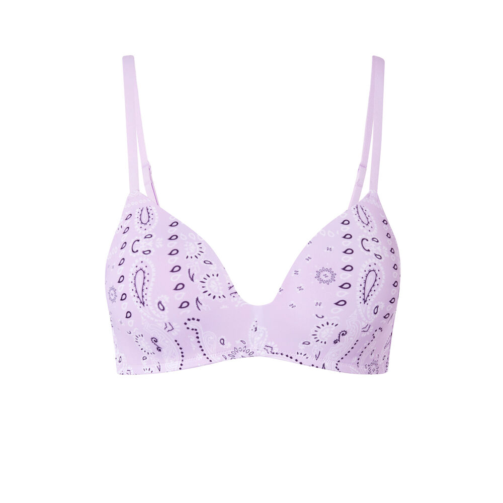 Soutien-gorge micro ampli à motif bandana - lilas violet.