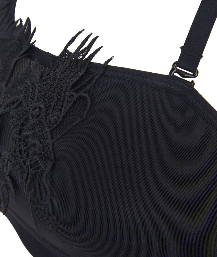 Brassière sans armatures détail guipure sumiyoiz noir.