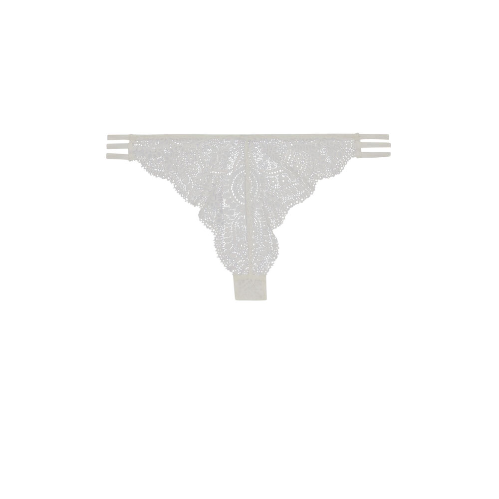 Tanga en dentelle sabriniz blanc.