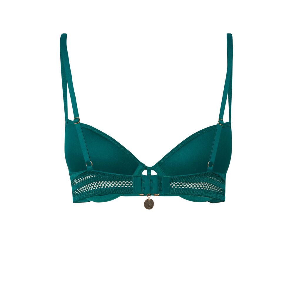 Soutien-gorge ampli en résille et liens - vert vert.