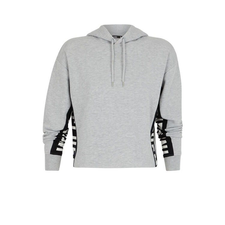 Sweat à capuche bandes sur le côté hellovibiz gris.