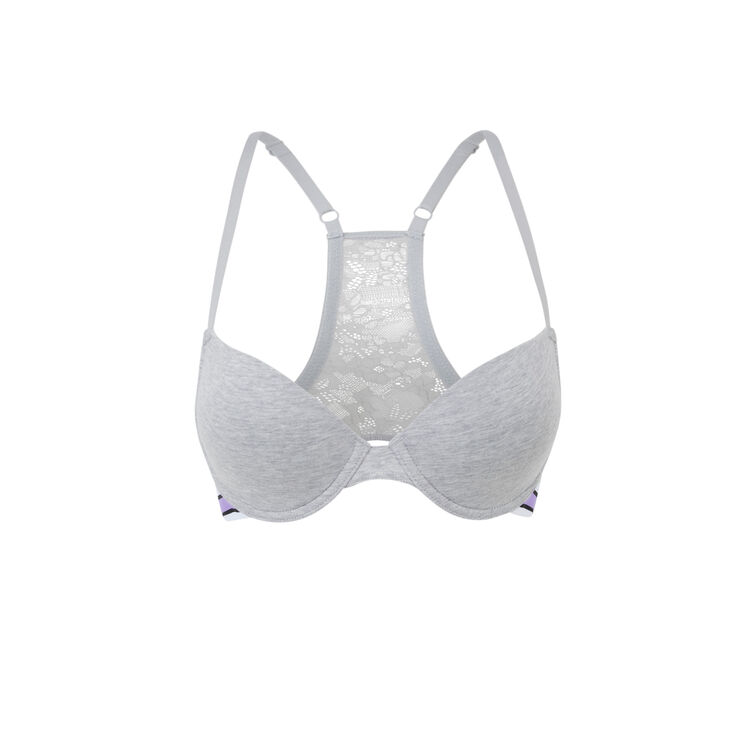 Soutien-gorge ampli coton uni toocooliz gris.