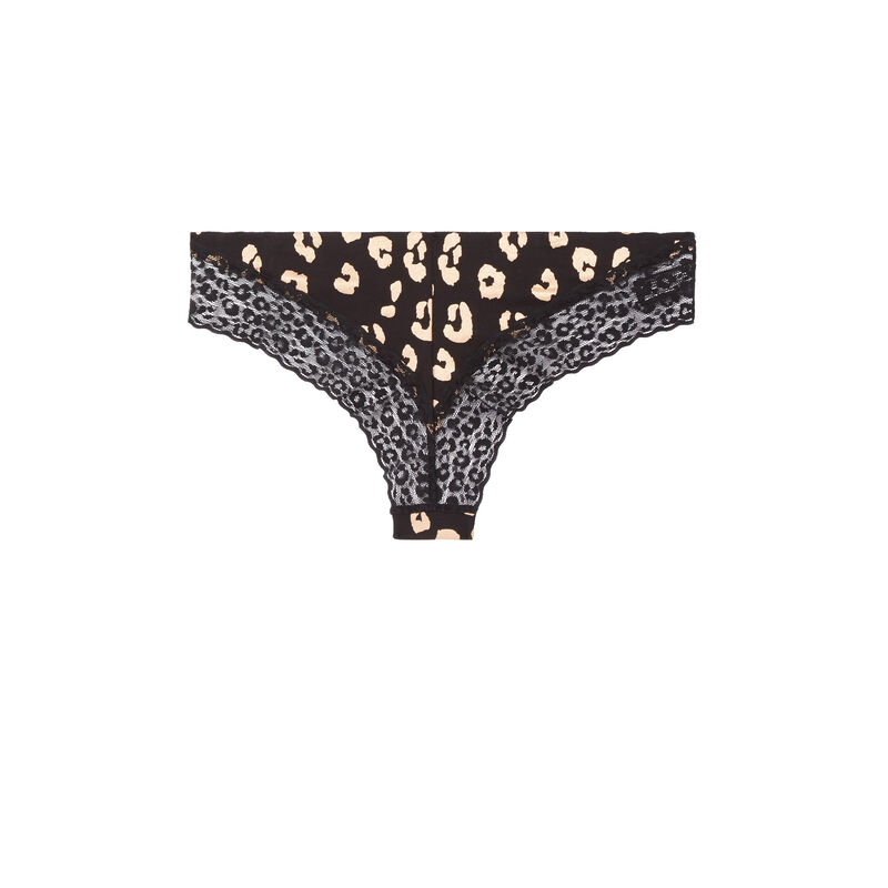 shorty en coton à motifs léopard - noir shorty en coton à motifs léopard - noir;