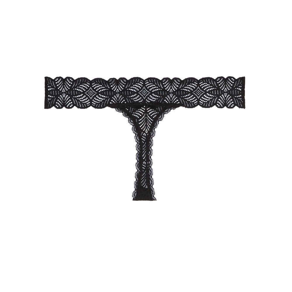 String tout en dentelle - noir noir.