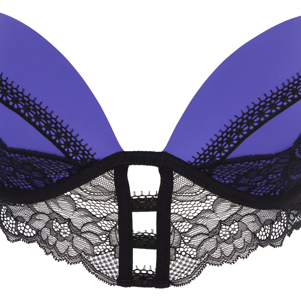 Soutien-gorge push-up bi-matières - violet violet.