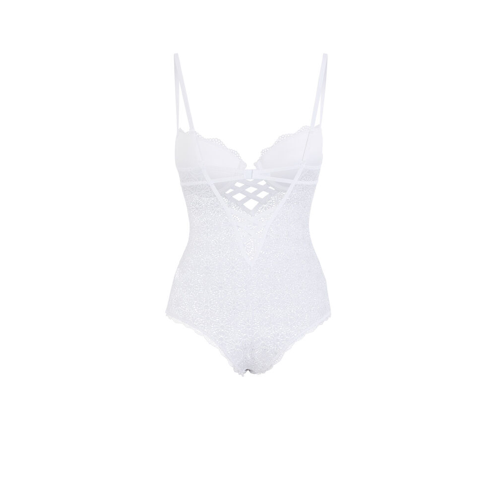 Body coqué en dentelle - blanc blanc.