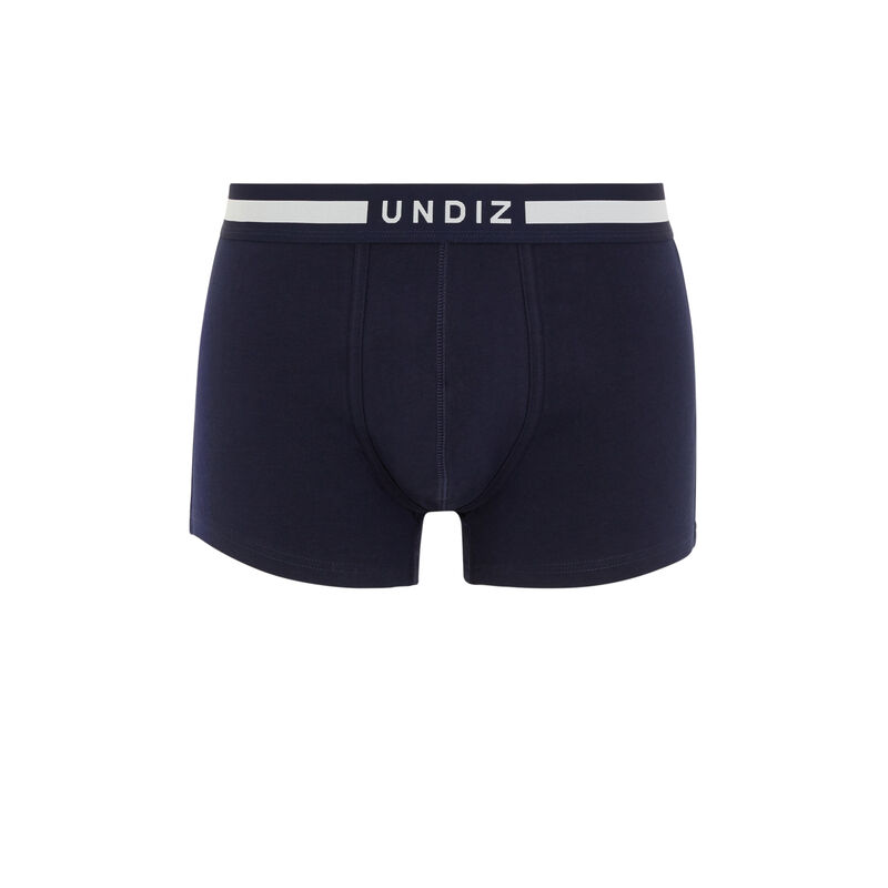 Boxer en coton uni - bleu marine Boxer en coton uni - bleu marine;