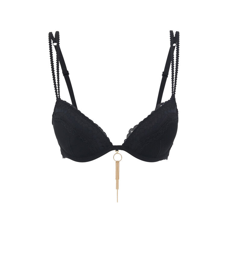 Soutien-gorge push-up détail bijou superstariz noir.