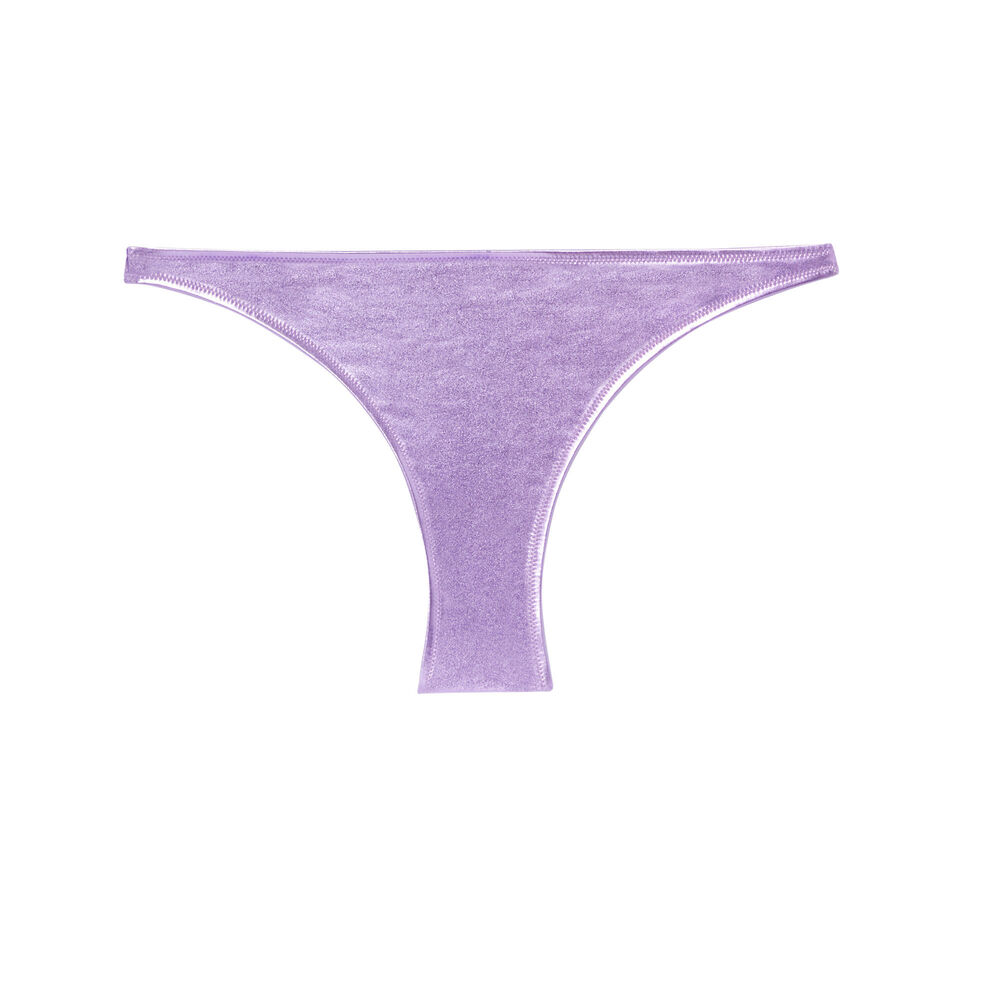 Bas de maillot culotte effet métallisé - violet violet.